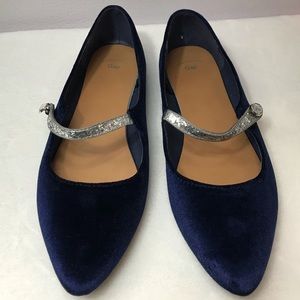 Gap - Navy Blue Velvet Flats